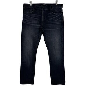 Vince D-M/02 Slim Jeans Mens 34 Black Dark Wash Stretch Denim Straight Leg